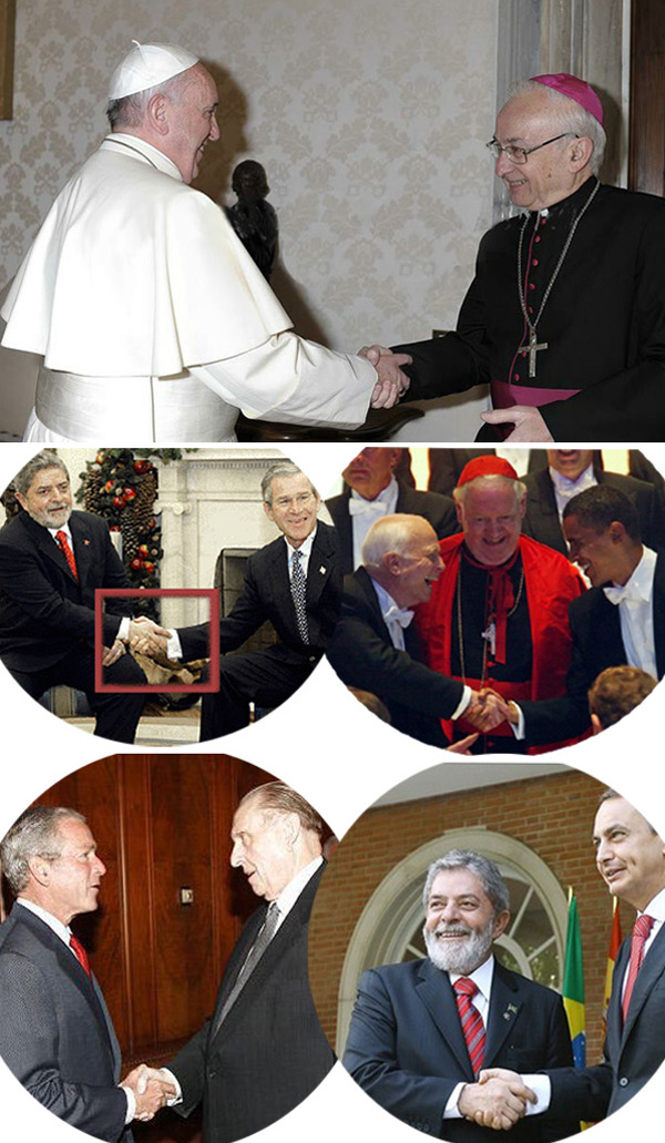 Pope And Blair Masonic Handshake Clipart